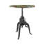 Manzo Mango Round Wood Top Dining Table with Iron Base