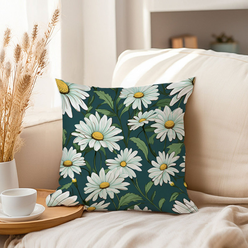 Floral Daisy Flowers VII Modern, 18"H x 18"W