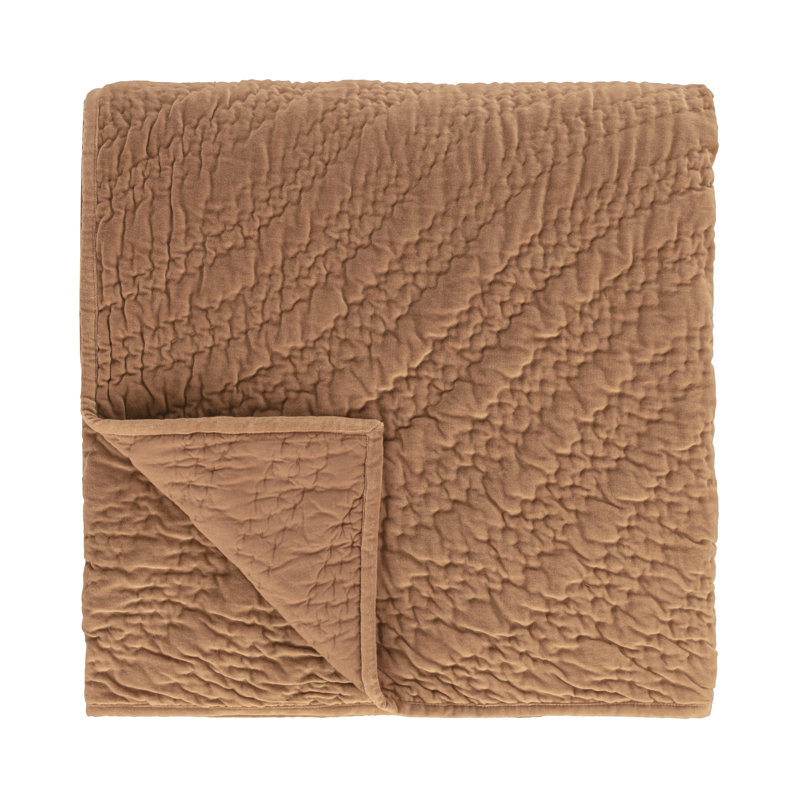 Elms Quilted Blanket, Brown, Queen