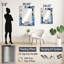 Motif floral den Deniah bleu et blanc zen - miroir décoratif floral, miroir mural floral, impression d'art en métal-1570633621
