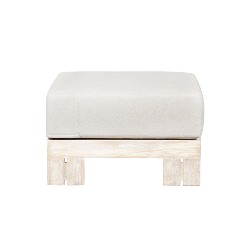Repose-pieds d'extérieur avec coussin Sunbrella® Jaivien, Gris, Blanc