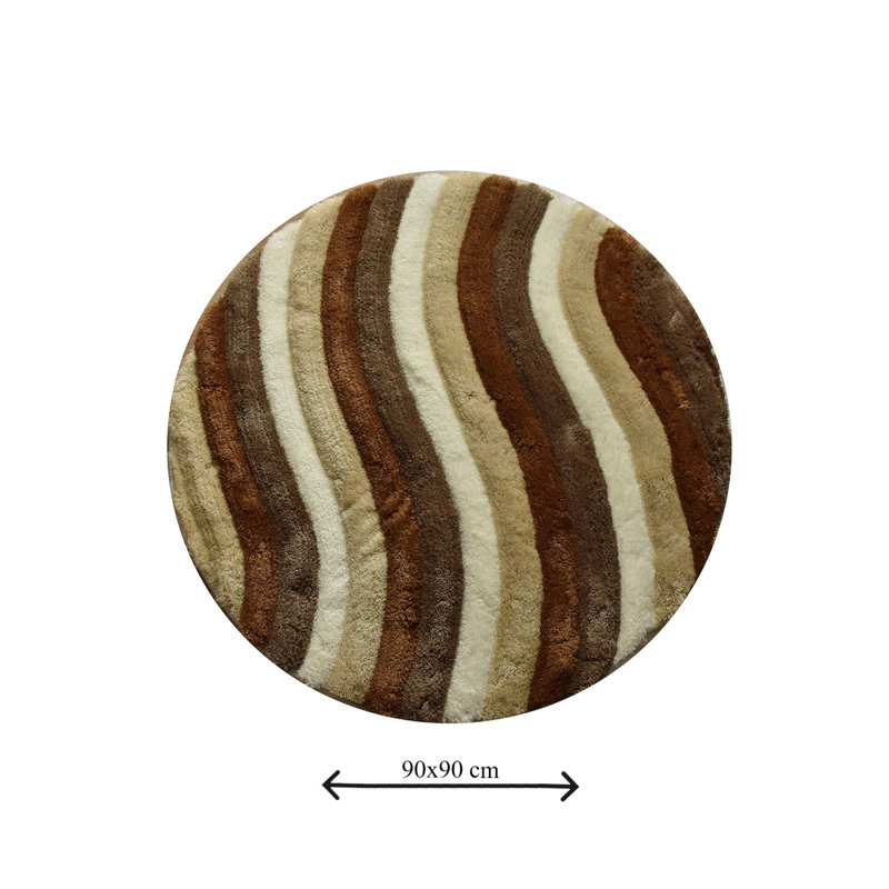 Tapis pour salle de bain Norte, Brun / blanc