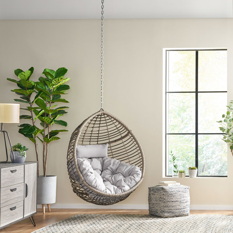 Chaise suspendue avec chaîne 8 pi Morris, Marron clair, Kaki