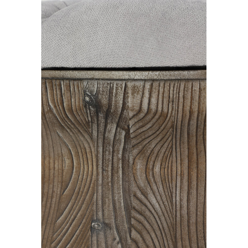 Repose-pieds de rangement rond 17 po Tolleson, Gris