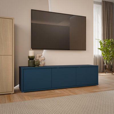 Alice Springs Wide TV Cabinet with 3 Doors Push-to-Open