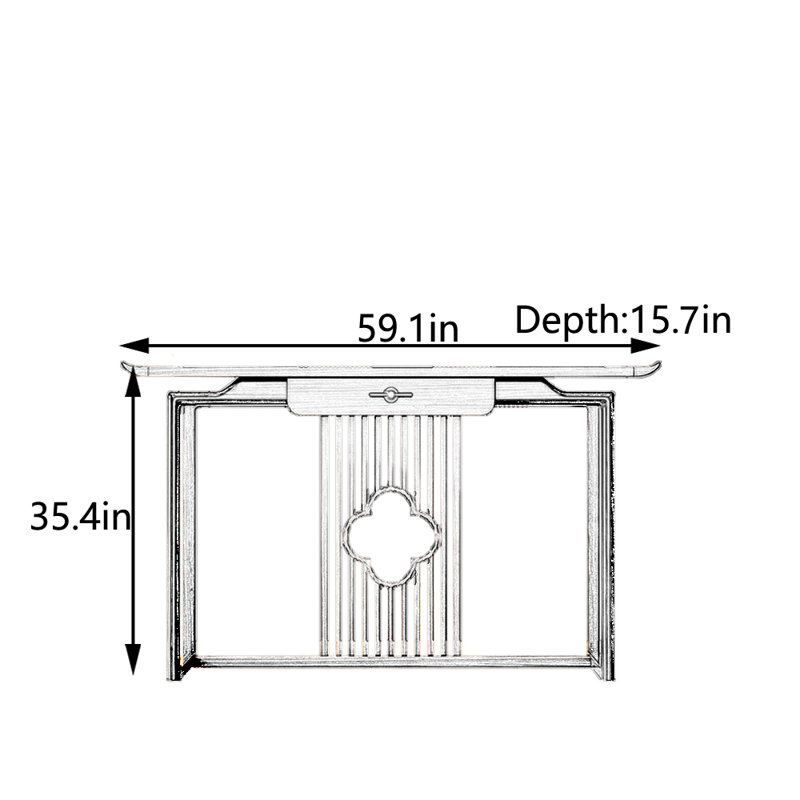 Table de chevet en bois massif, H 35,4 po x l 59,1 po x P 15,7 po
