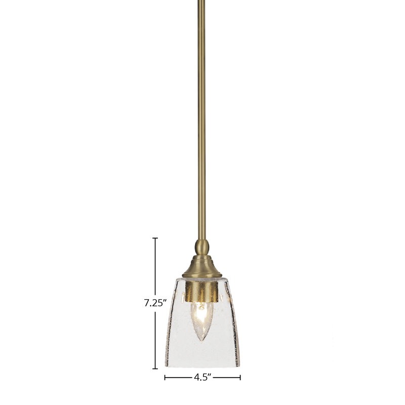 Mini-luminaire suspendu à 1 lumière avec tige pivotante droite, Laiton New Age