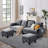 Kurumi Upholstered U-Shaped Sectional with Ottoman Symmetrical-406233224