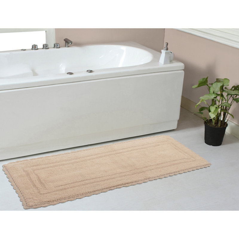 Tapis de bain réversible décontracté 100% coton Casual Elegance Bathmat, l 21 po x L 54 po, Lin