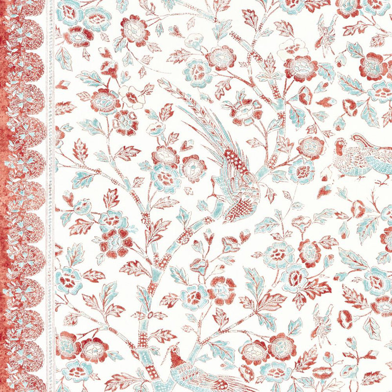 Pacifica Anissa Print Cotton Blend Fabric, Coral Spice