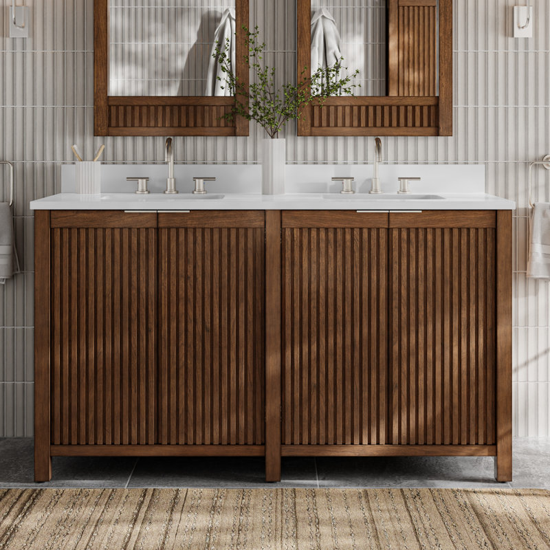 Meuble-lavabo en bois Frank Lloyd Wright USONIA® à travers 60 lignes, Brun