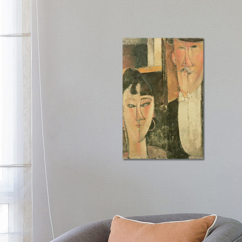 Bride And Groom, 1915-16 by Amedeo Modigliani - Wrapped Canvas Painting