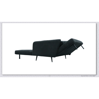 Leandro 61 Inch Wide Black Fabric Convertible Loveseat Sleeper With Pillows For Space-Saving And Comfort