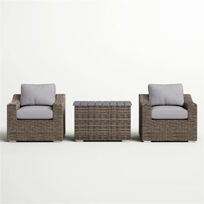 Chic Rattan Wicker Fully Assembled 2-Person Seating Group With Plush Cushions – Ideal For Cozy Outdoor Gatherings