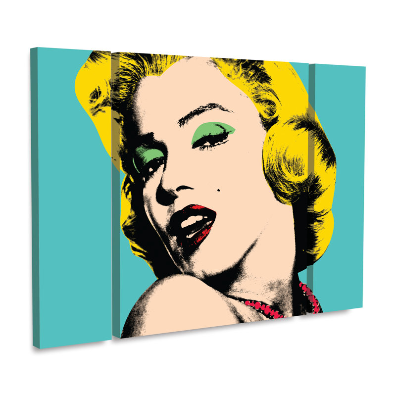 Mark Ashkenazi «Andy Warhol», ensemble de 3 panneaux d'art, H 30 po x l 41 po x P 2 po