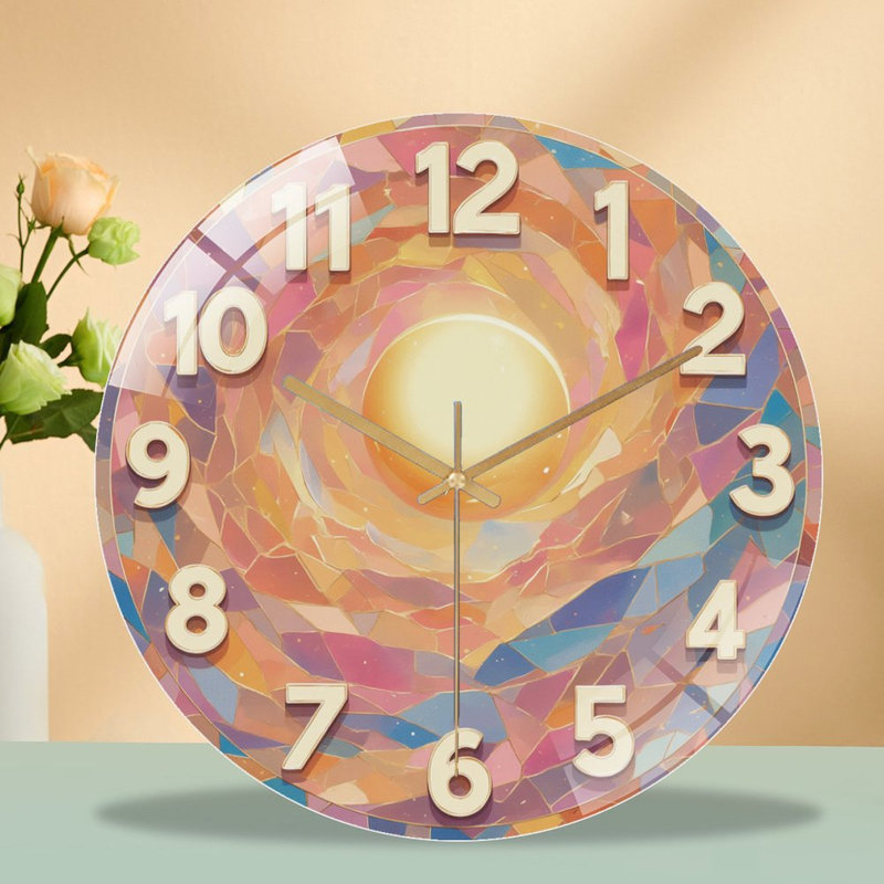 Horloge murale en forme de mosaïque avec horloge murale 12 po