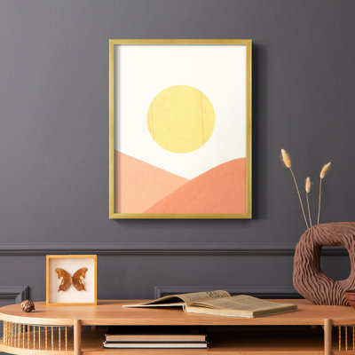Simple Boho Sun II, reproduction encadrée - bois massif