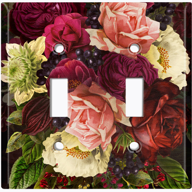 Patterned 2 - Gang Toggle Light Switch Standard Wall Plate