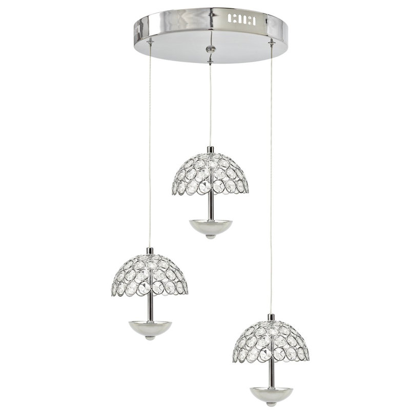 Dolphin 3 - Light Silver Cluster Pendant