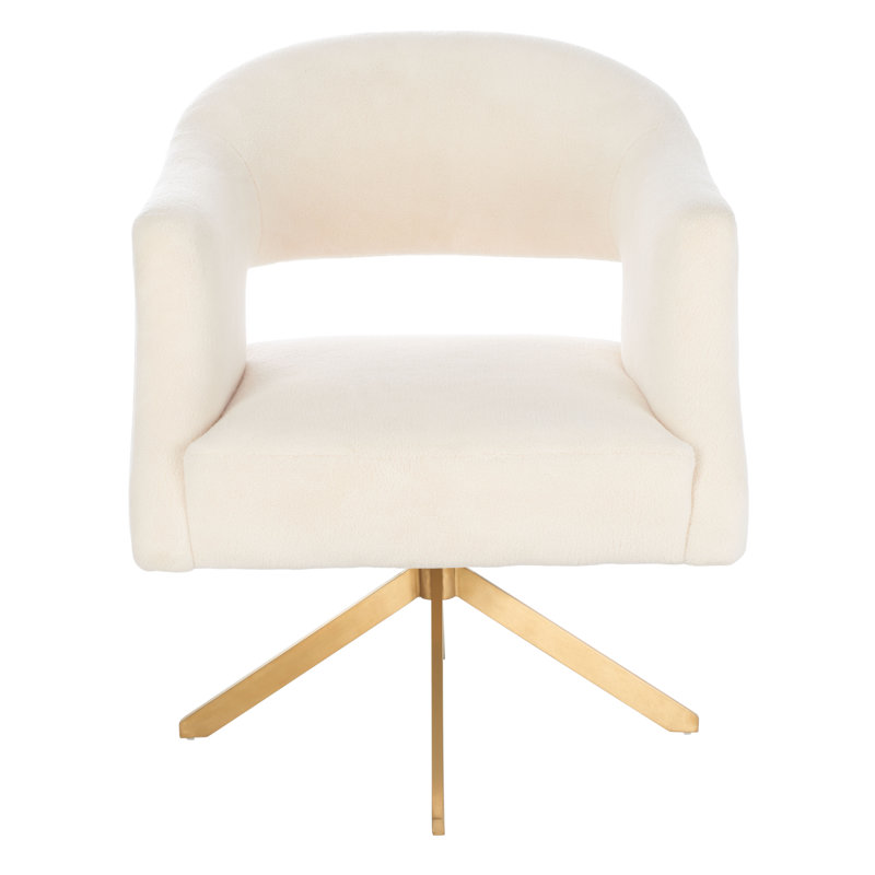 Teterboro Upholstered Swivel Armchair, Ivory