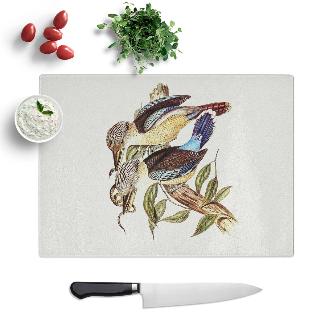 Glass Fawn-Breasted Kingfishers by Elizabeth Gould Chopping Board
