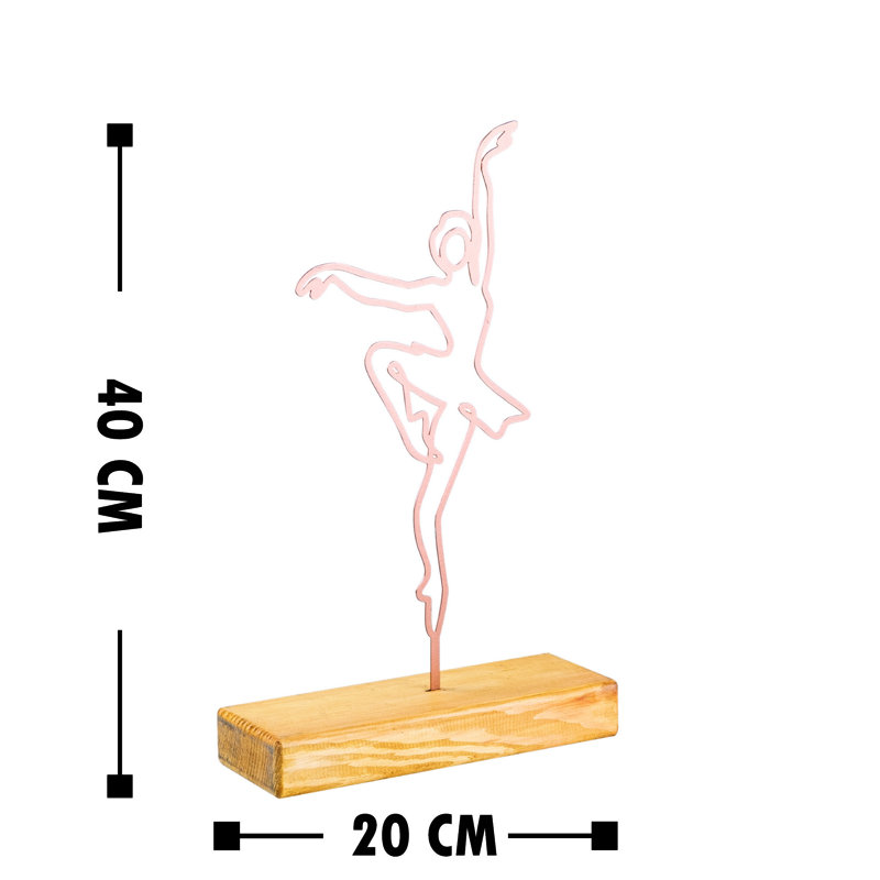 Elegant Decorative Object, Copper Finish, 7.9 x 15.7 x 1.6 inches | 100% Metal with 1.5 mm Thickness, Solid Wood Base with 1.6 inches Thickness | Unique Home Accent, Stylish Design for Living Room & Office Decor