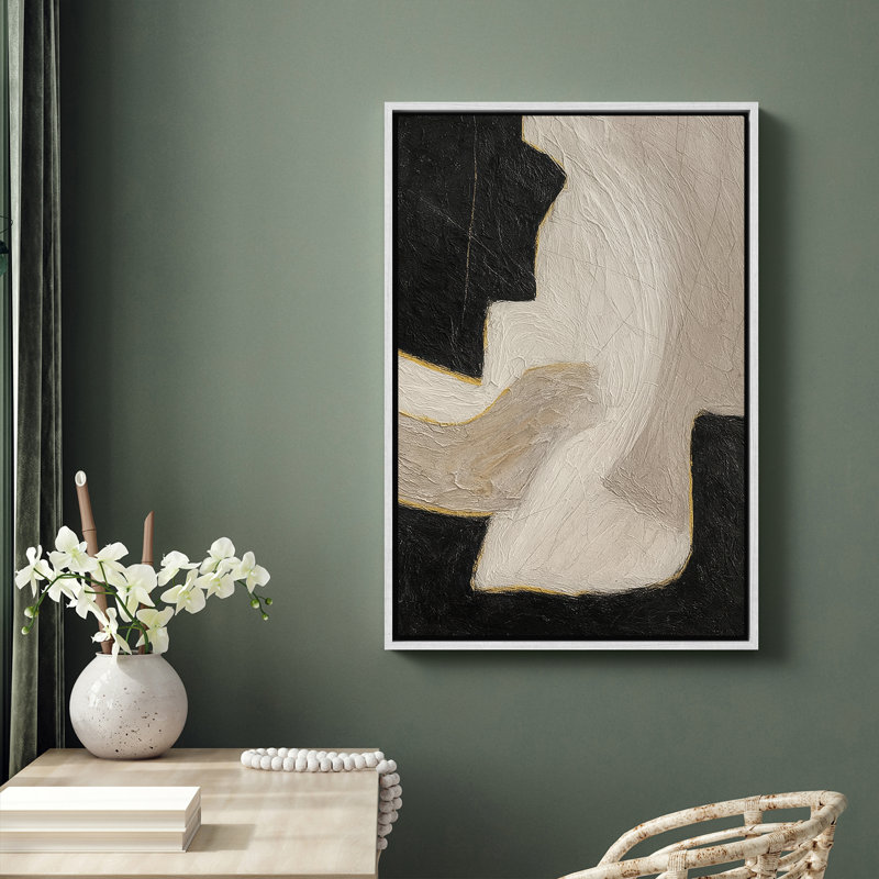 Art mural encadré abstrait rétro antique classique pour chambre à coucher , H 36 po x l 24 po, Blanc