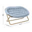 Chaise pliante rembourrée à double soucoupe avec structure en acier et 2 repose-pieds pliants-1053559949