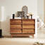 Commode double 6 tiroirs de style rétro avec design biseauté pour un rangement organisé et élégant-89872286-89872281