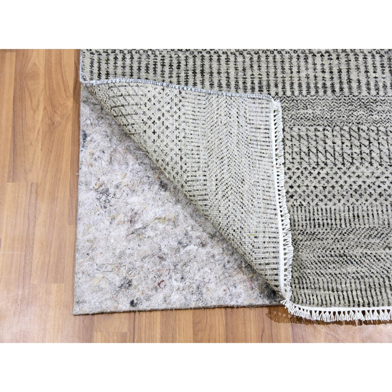 Tapis de couloir gris en laine noué à la main 2 pi 7 po x 8 pi F81BE6DC209841BEA06AC0D4AA21988C