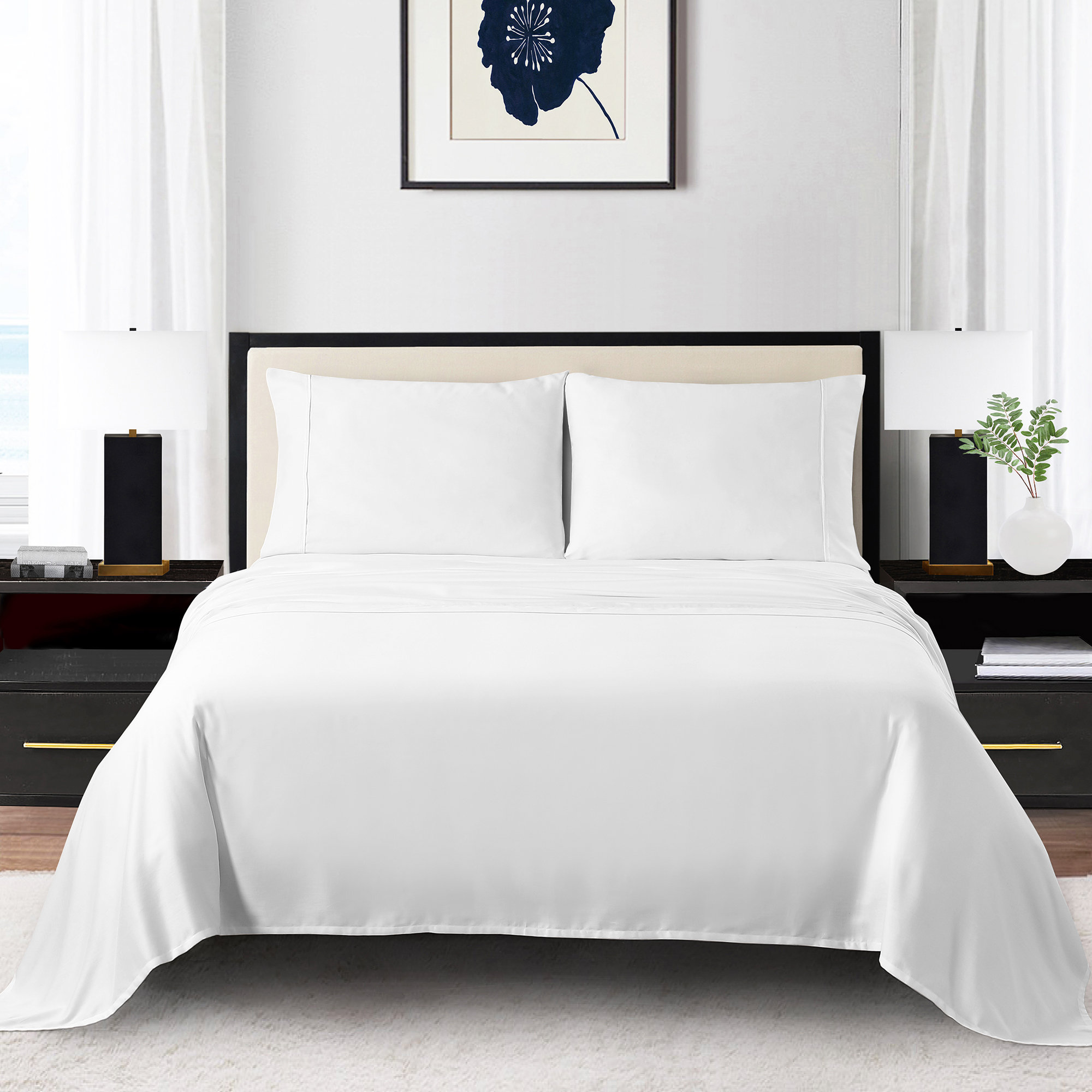 Anne Klein Reverie 100 Cotton Sateen Sheet Set & Reviews Wayfair