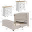 Ensemble de chambre à coucher grand classique et rétro 3 pièces, crème-1219320269-1219320270
