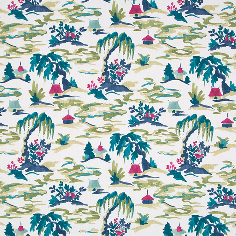 Tissu 100% coton Baloda Pagoda, Everglade