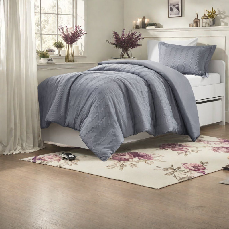 Ensembles de literie simple TG durables, maison moderne et rayée en polyester