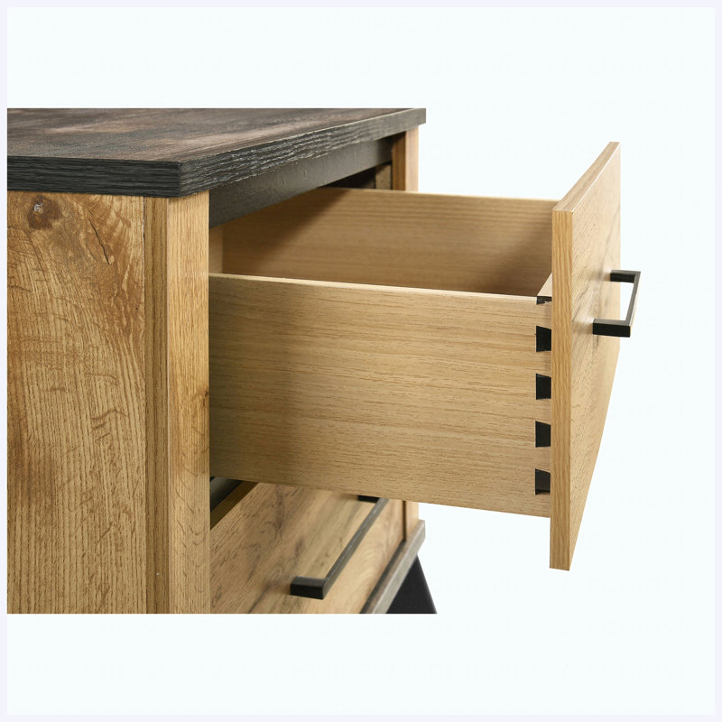 Table de chevet 2 tiroirs Natural Pine