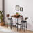Rustic Bar Table Set With 2 PU Leather Bar Stools-32307145