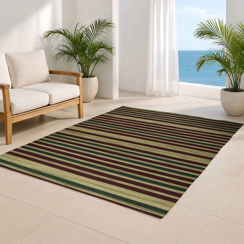 Tapis intérieur / extérieur brun HorizontalStripes, Rectangle 4pi x 6 pi