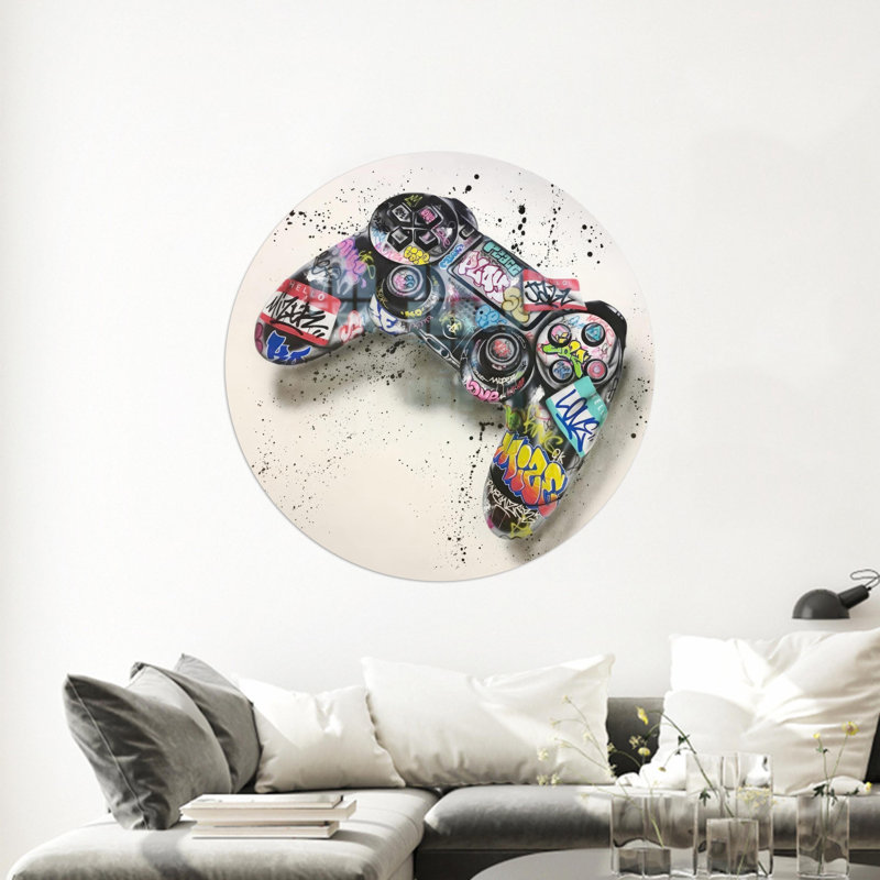 Console abstraite Graffiti, H 39,4 po x l 39,4 po