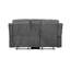 Causeuse Kalen en chenille grise avec console