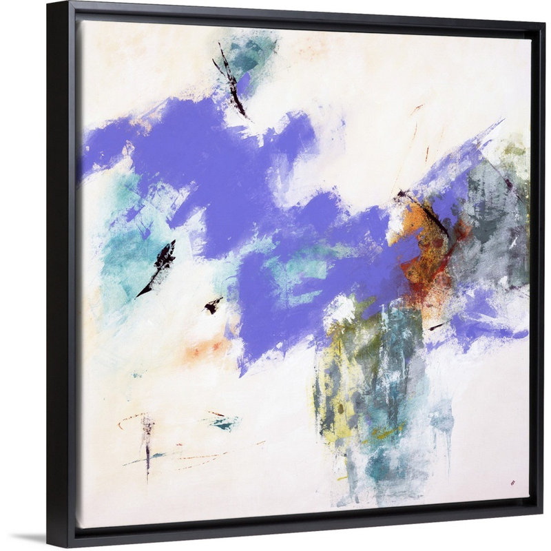 « earth bound », peinture sur toile, H 13,7 po x l 13,7 po x P 1,75 po, Cadre flottant noir