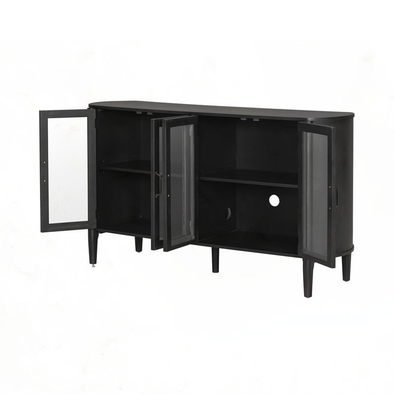 Armoire de rangement avec 4 portes, Noir