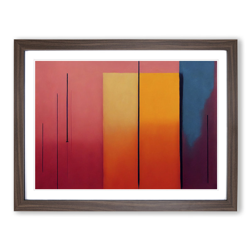 Modern Art Abstract Painting - Framed Print, 46cm H x 64cm W, Walnut Framed