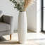Vase de sol moderne en céramique blanche, grand vase décoratif brillant de 28 pouces pour l'herbe de Pampa, grand vase minimaliste pour la décoration de salon-794809012