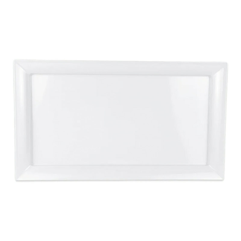 ML-242-BK - Plateau rectangulaire 28 po x 16 po, 2 po de profondeur, Blanc