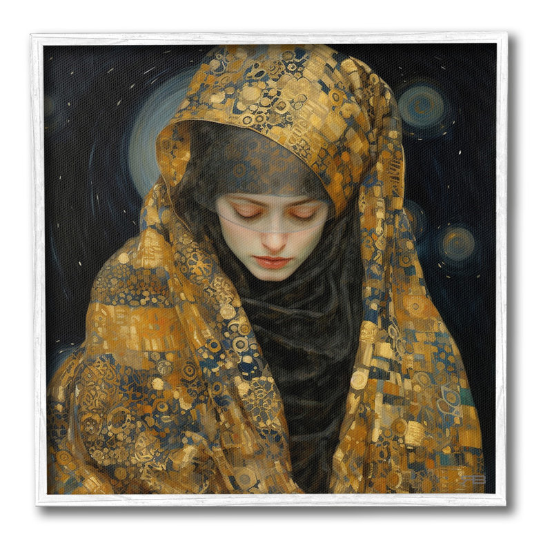 Astral, géométrique, portrait, estampe numérique ArtbyRB, H 24 po x l 24 po, Giclée encadrée blanc bord de mer