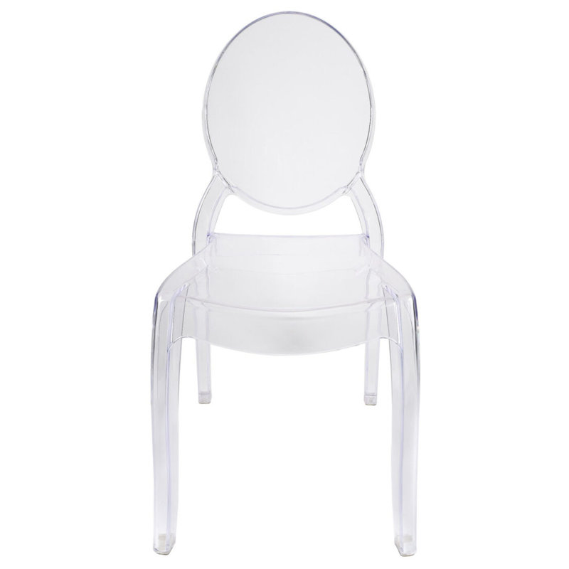 Ensemble de 3 chaises sans accoudoirs en résine Sophia Chivari, Clair