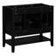 Base de meuble-lavabo 36 po en noir - moderne, contient 1 armoire et 3 tiroirs modernes