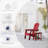 Folding Adirondack Chair Set Of 4, SGS Tested, Wooden Textured With Cup Holder, Heavy All-Weather HDPE Comfortable Set Poolside Backyard Lawn,Red-125440481