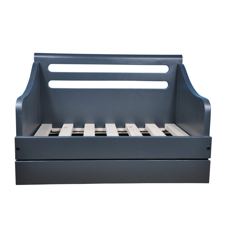 Canapé pour chien en bois Hardesty Paws, Moyen (l 19,49 po x P 28,35 po x H 15,35 po), Gris charbon