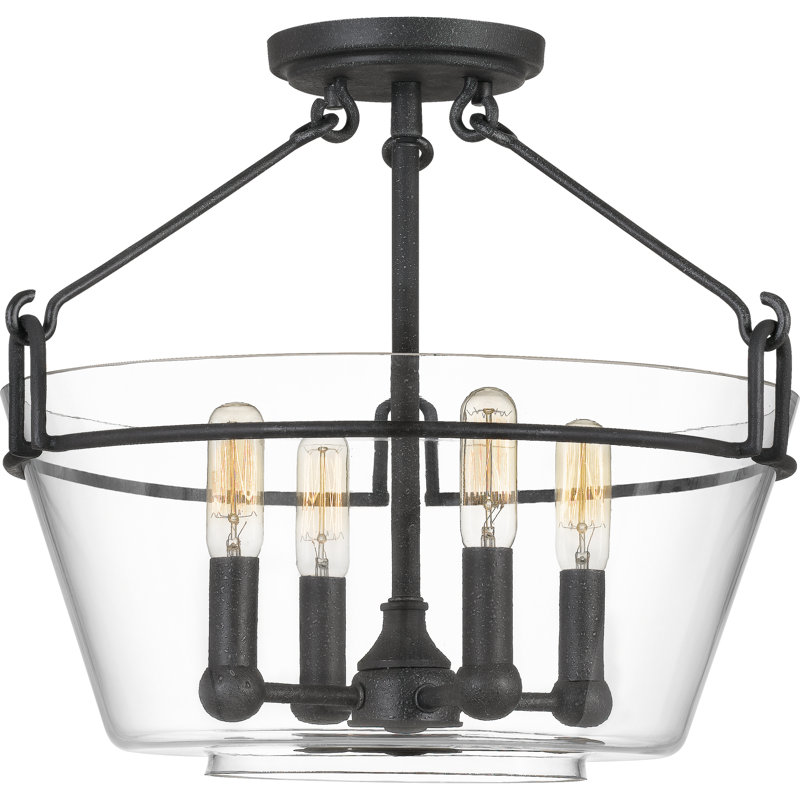 Saltz Glass Semi Flush Mount